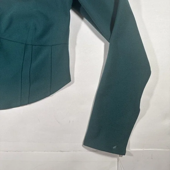 New Abercrombie & Fitch Womens Green Corset Long Sleeve Crop Top Square Neck L - Picture 3 of 6